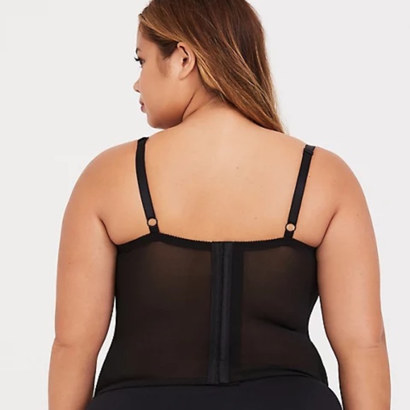Torrid Black Lace-Up Faux Leather Corset Bustier - Picture 3 of 3